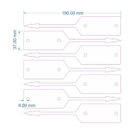 Étiquettes bleues pour garage et atelier - 190 x 37 mm - 500 pièces