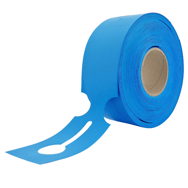 Grandes étiquettes à boucle bleues PEHD - 273,5  x 80 mm - pour imprimante transfert thermique - 500 étiquettes