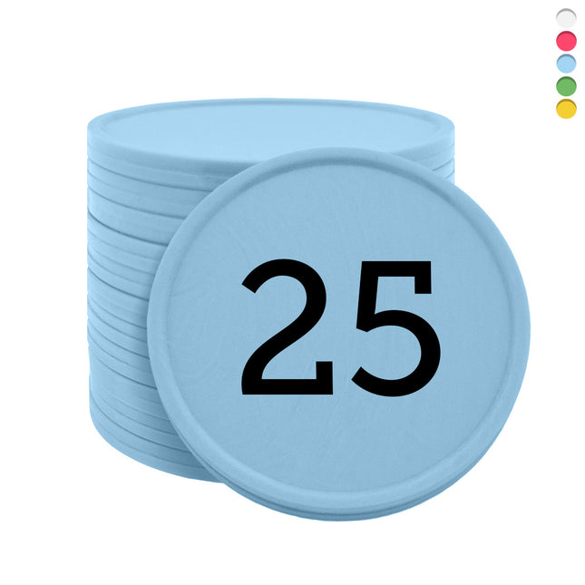 Jetons pour buvette numérotés Ø35 mm - 100 pièces