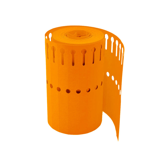Étiquettes à boucle orange - 120 x 13 mm - 1000 étiquettes sur rouleau PVC