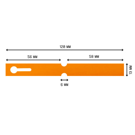 Étiquettes à boucle orange - 120 x 13 mm - 1000 étiquettes sur rouleau PVC