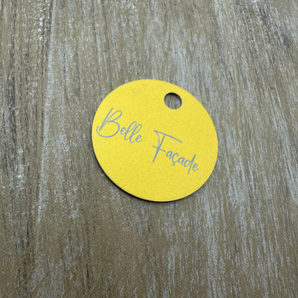 Porte-clés avec texte et logo en aluminium anodisé rond - par pièce