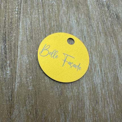 Porte-clés avec texte et logo en aluminium anodisé rond - par pièce
