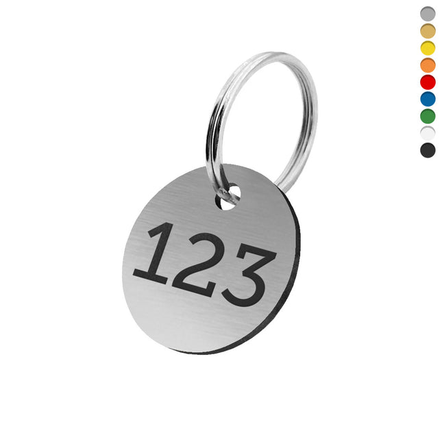 Porte-clés acrylique numéroté rond - par pièce