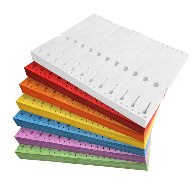 Étiquettes à boucle Tyvek pliées zigzag - 220 x 25,4 mm- pour imprimante matricielle - 1000 étiquettes