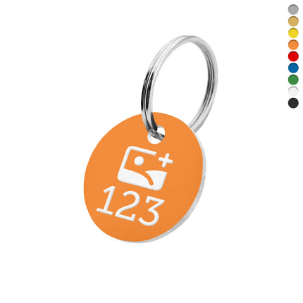 Porte-clés acrylique numéroté et logo rond - par pièce