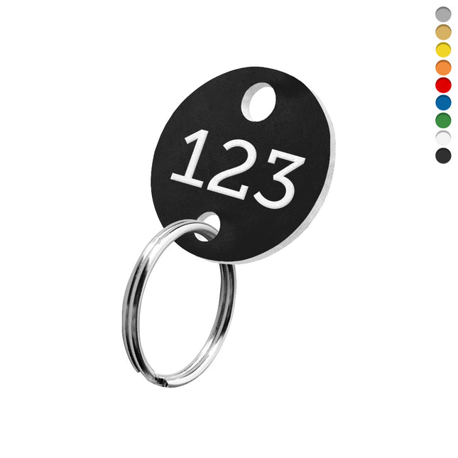 Porte-clés acrylique numéroté avec trou rond - par pièce