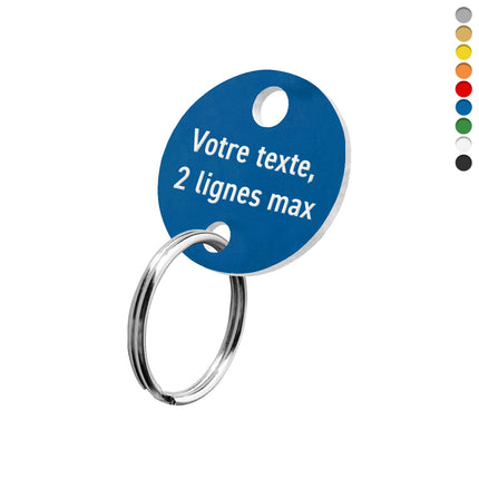 Porte-clés acrylique avec texte et trou rond - par pièce