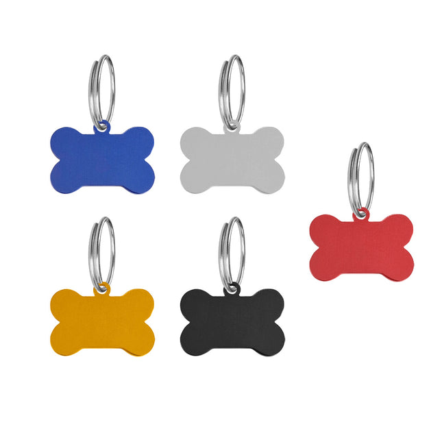 Médaille chien os en aluminium - 25 x 16 mm