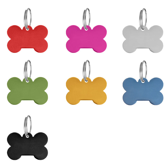 Médaille chien os en aluminium - 34 x 23 mm