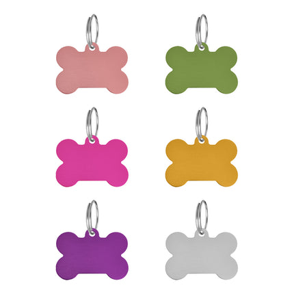 Médaille chien os en aluminium - 38 x 28 mm