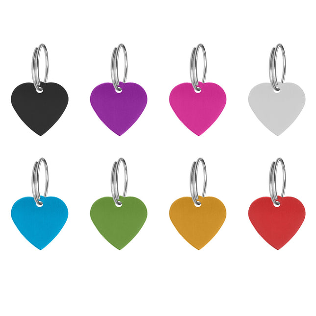 Médaille chien cœur en aluminium - 21 x 21 mm