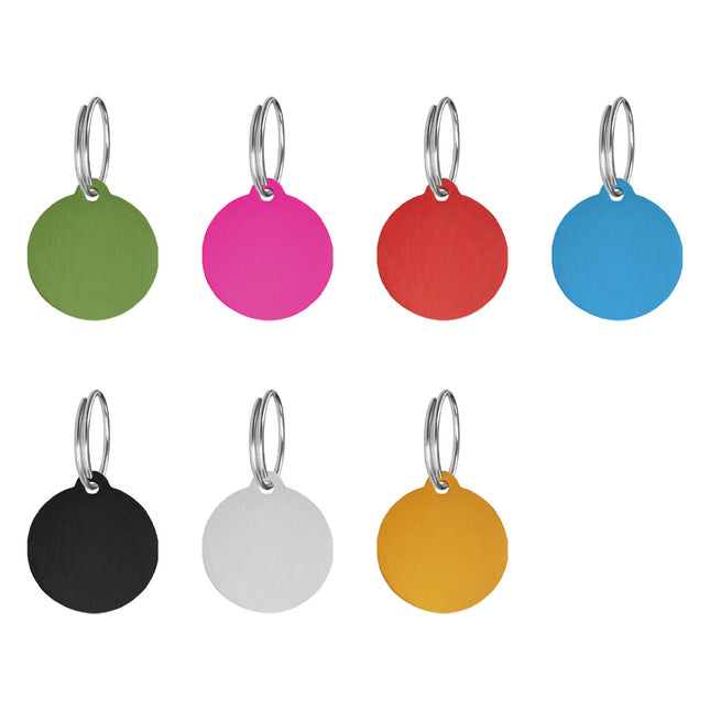 Médaille chien ronde avec bélière en aluminium - Ø25 mm