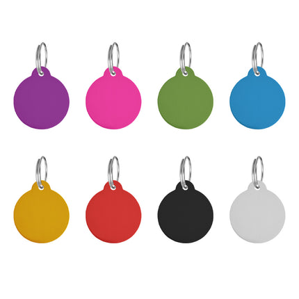 Médaille chien ronde avec bélière en aluminium - Ø30 mm