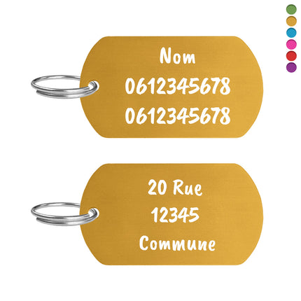 Médaille chien en aluminium - 50 x 28 mm