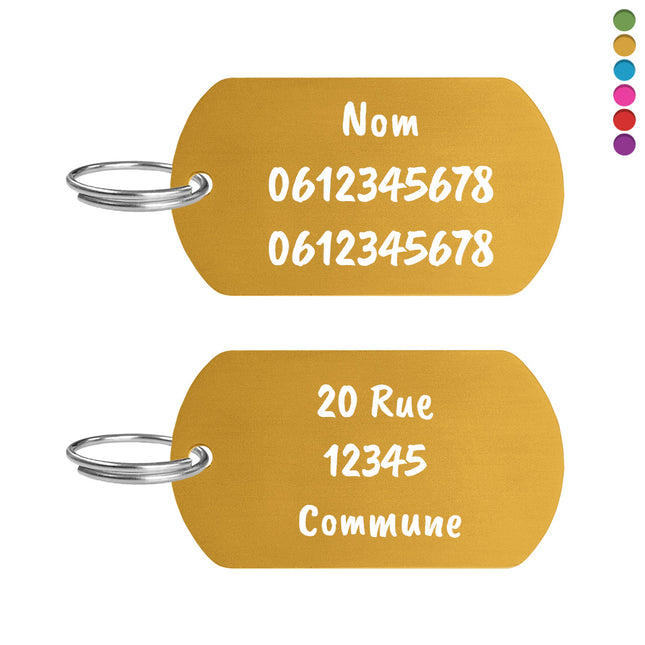 Médaille chien en aluminium - 50 x 28 mm