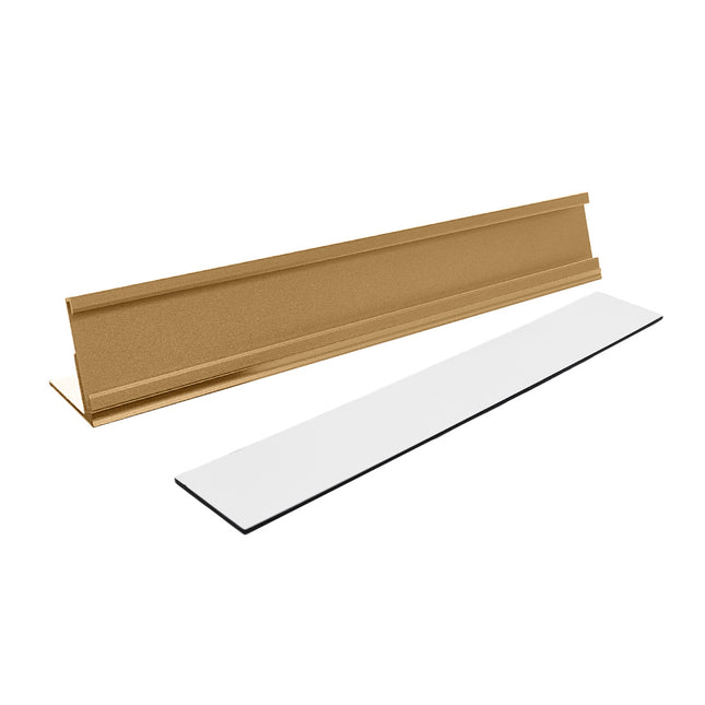 Porte-nom aluminium Dex doré - 178 x 34 mm - par pièce