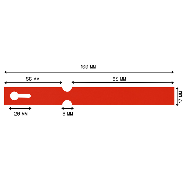 Étiquettes à boucle rouges - 160 x 17 mm - pour imprimante transfert thermique - 4000 étiquettes sur rouleau