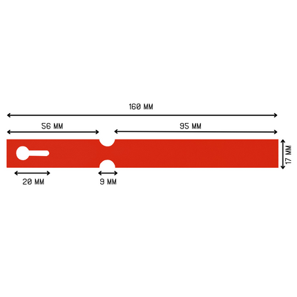 Étiquettes à boucle rouges - 160 x 17 mm - pour imprimante transfert thermique - 4000 étiquettes sur rouleau
