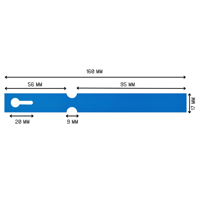 Étiquettes à boucle bleues- 160 x 17 mm - pour imprimante transfert thermique - 4000 étiquettes sur rouleau