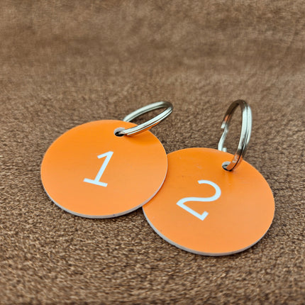 Porte-clés acrylique numéroté rond - par pièce