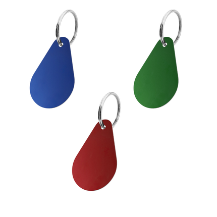 Porte-clés en aluminium anodisé goutte - 45 x 29 mm - par pièce