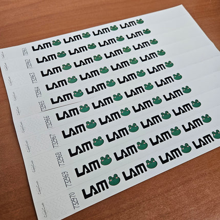 Bracelets personnalisés blancs Tyrex - 100 bracelets