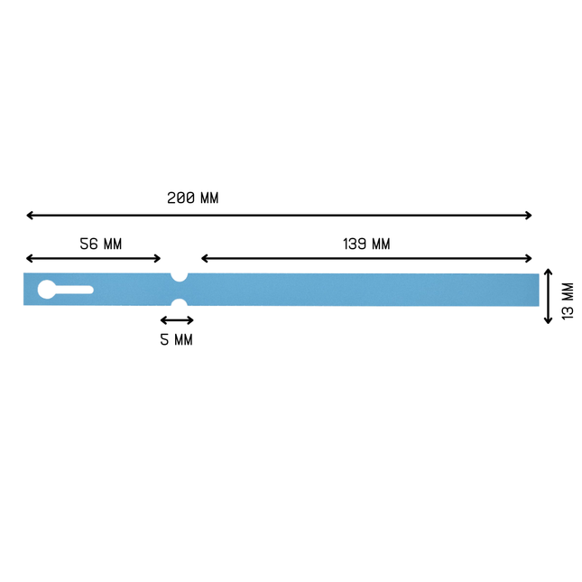 Étiquettes à boucle bleues PVC sur rouleau - 200 x 13 mm - 1000 étiquettes