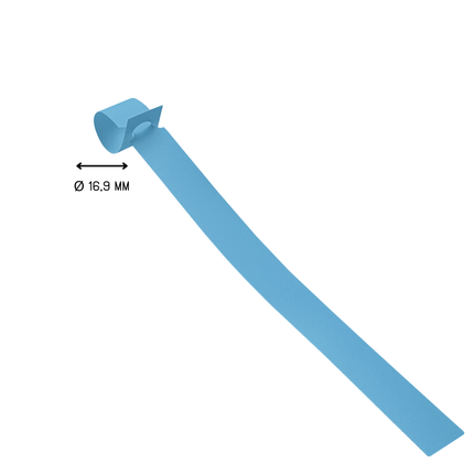 Étiquettes à boucle bleues PVC sur rouleau - 200 x 13 mm - 1000 étiquettes