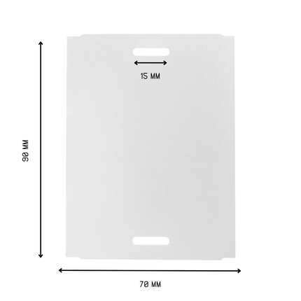 Étiquettes à suspendre personnalisées blanches PVC - 90 x 70 mm - 100 étiquettes