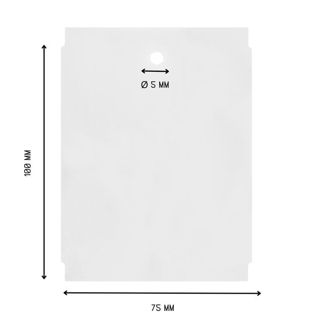 Étiquettes à suspendre personnalisées blanches PEHD - 100 x 75 mm - 100 étiquettes