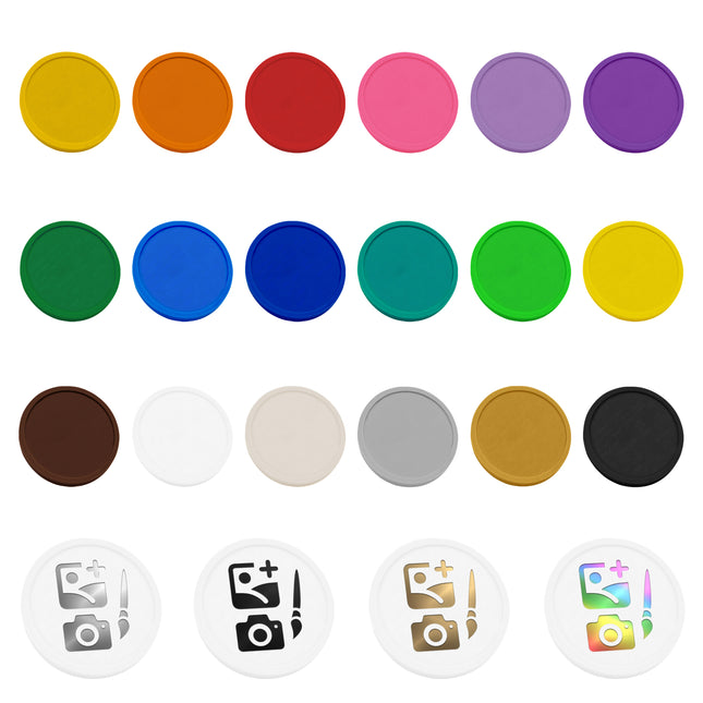 Jetons personnalisés imprimés à la feuille - Ø25 mm - 1000 pièces