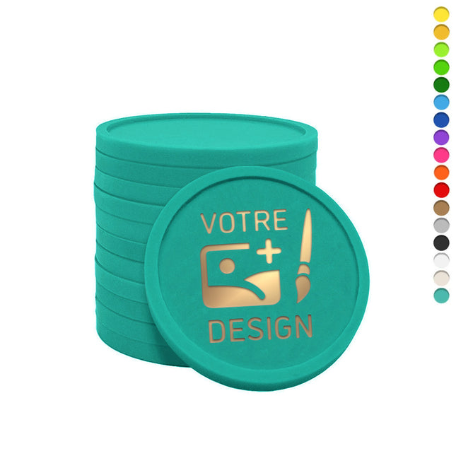 Jetons personnalisés imprimés à la feuille - Ø25 mm - 1000 pièces