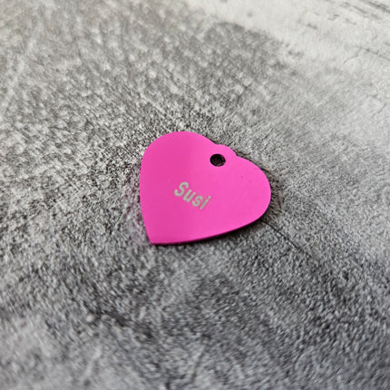 Médaille chien cœur en aluminium - 21 x 21 mm