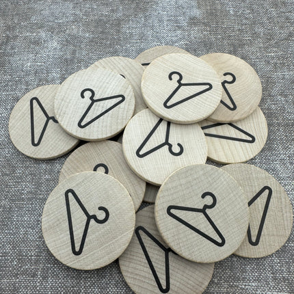 Jetons personnalisés en bois -  Ø50 mm - 100 pièces