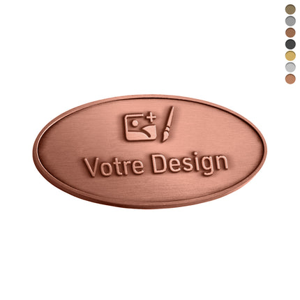 Logo métallique - 70 x 35 mm - par pièce