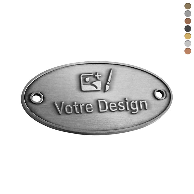 Logo métallique - 70 x 35 mm - par pièce