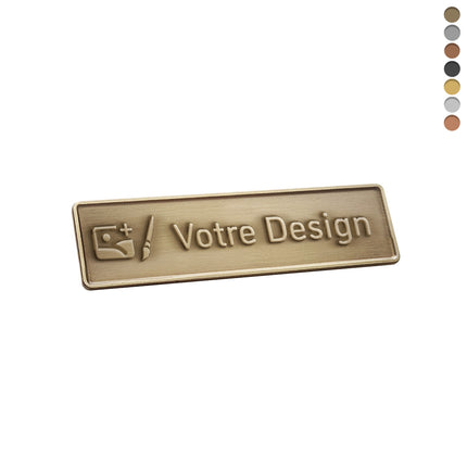 Logo métallique - 60 x 15 mm - par pièce