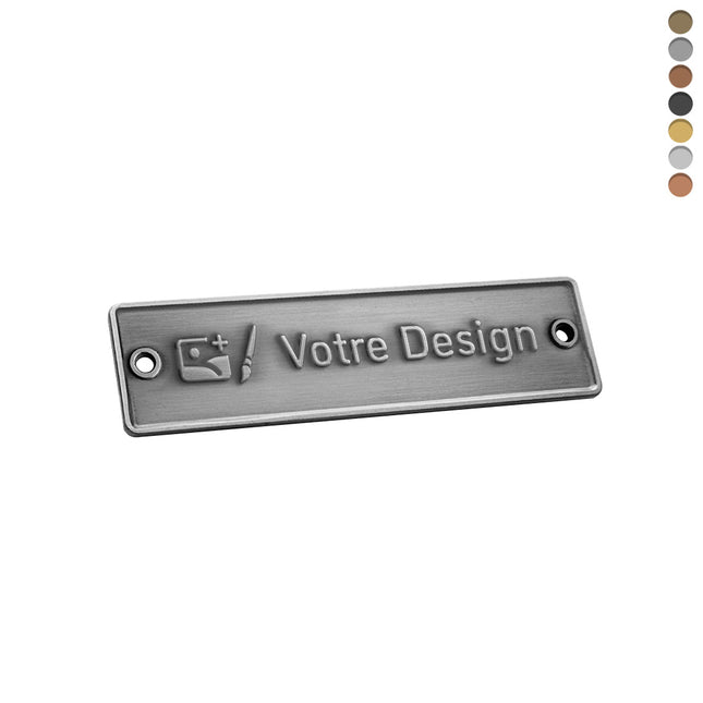 Logo métallique - 60 x 15 mm - par pièce