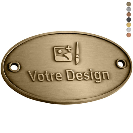 Logo métallique - 110 x 75 mm - par pièce