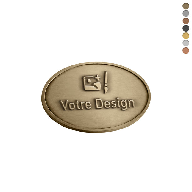 Logo métallique - 50 x 32 mm - par pièce