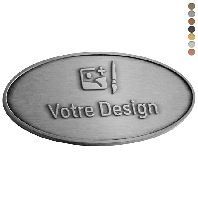 Logo métallique - 90 x 45 mm - par pièce