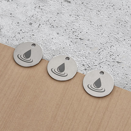 Porte-clés personnalisé en acier inoxydable - 30 mm rond - par pièce