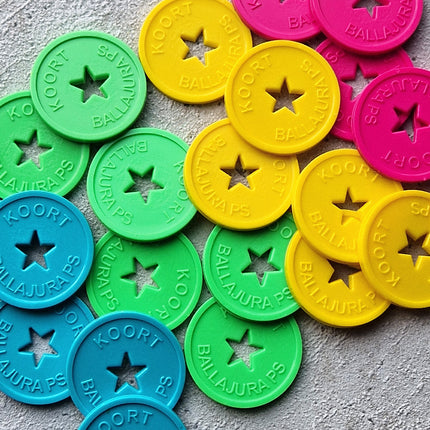 Jetons personnalisés gravés en relief avec propre forme - Ø29 mm - 1000 pièces