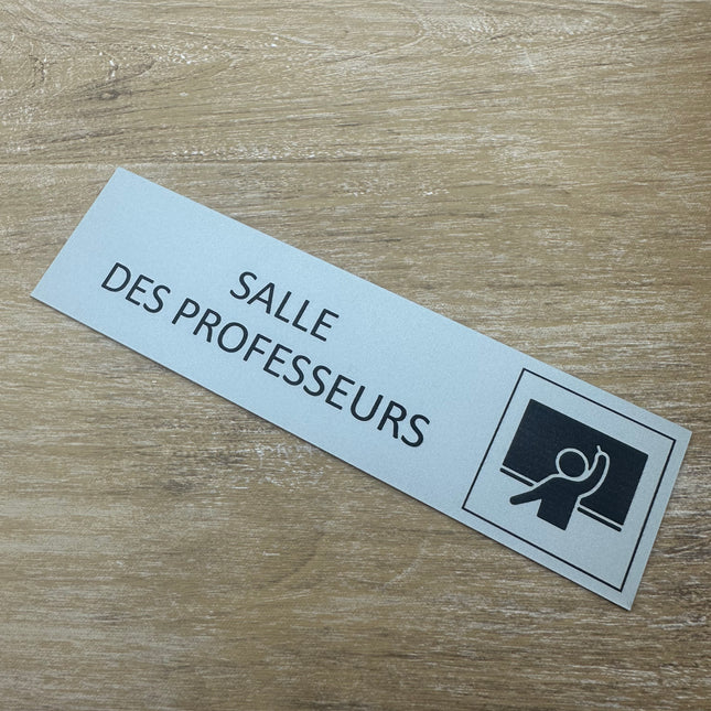 Plaque de porte Salle des professeurs -  aluminium - 165 x 45 mm