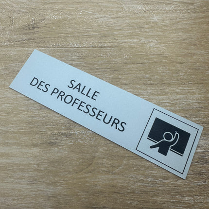 Plaque de porte Salle des professeurs -  aluminium - 165 x 45 mm