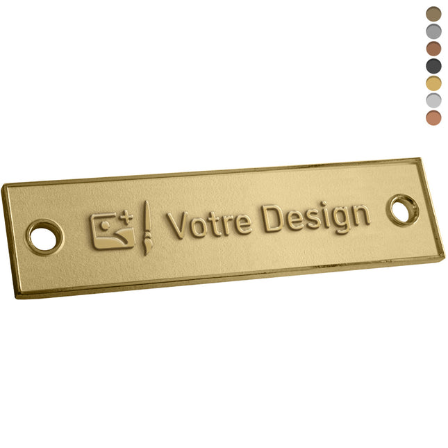 Logo métallique - 100 x 25 mm - par pièce