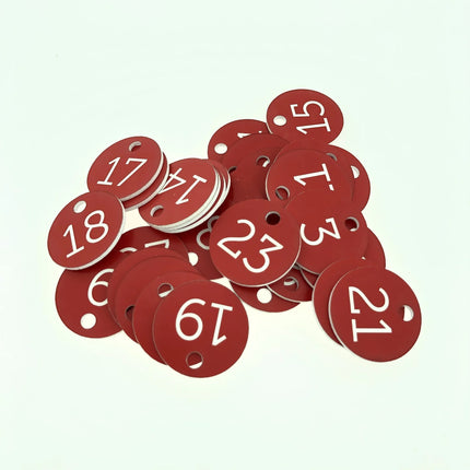 Jeton numéroté acrylique - avec trou - par pièce