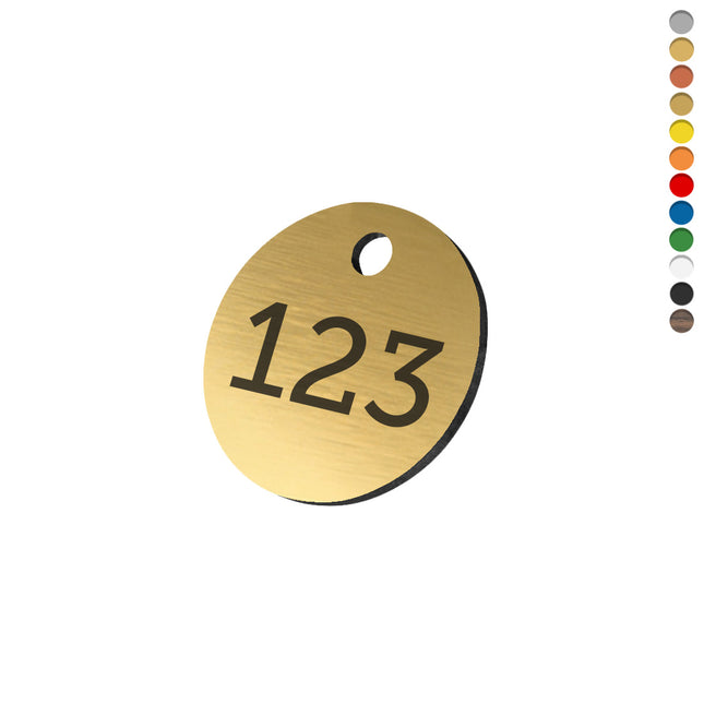Jeton numéroté acrylique - avec trou - par pièce