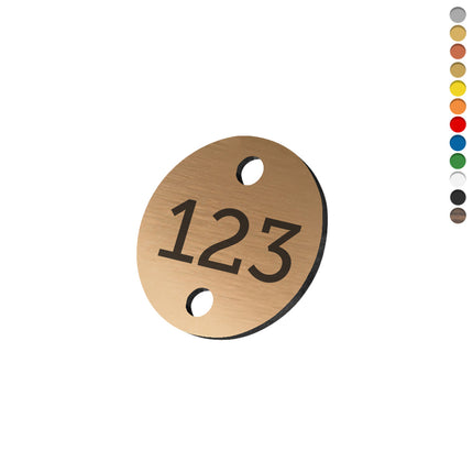 Jeton numéroté acrylique - avec trous - par pièce
